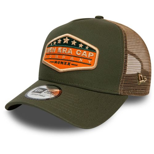 New Era Adjustable Trucker Cap - Brand Patch Olive