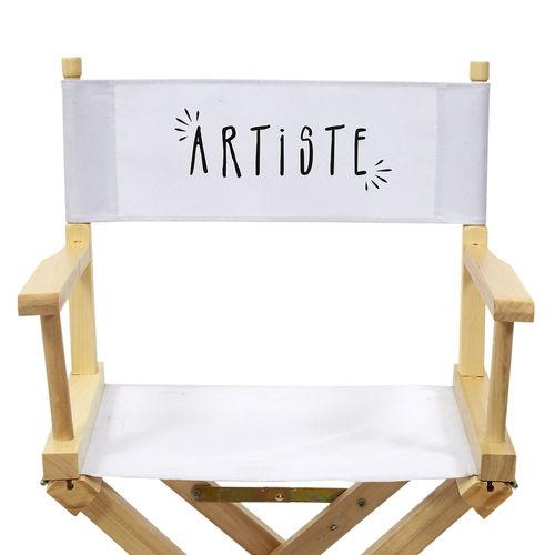 Chaise De Cinéma Pliante - Artiste - Bois Et Blanc