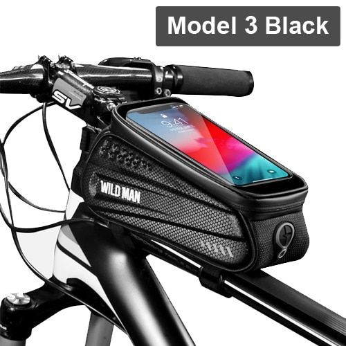 Modèle 3 Noir - Sac De Vélo Pour Écran Tactile, Housse Wild Man Étanche, De Tube Supérieur, Avec Support De Téléphone Portable À Affichage De 6,5 Pouces