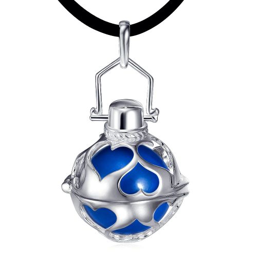 Pendentif Bijou De Grossesse Bola Plaqué Argent "Coeurs" Et Cordon.