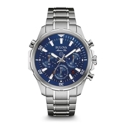 Bulova Montre Argent Chronographe Hommes Marine Star 96b256