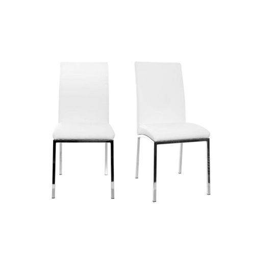 Chaises Design Blanches Pieds Métal (Lot De 2) Simea