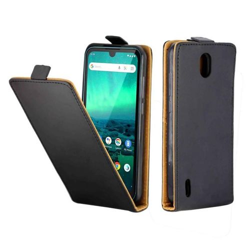 Flip Vertical Étui Pour Nokia 1.3 Fente Pour Carte Cuir Tpu Housse De Protection Style D'affaires - Noir