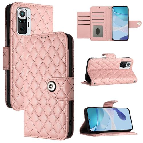 Étui Pour Xiaomi Redmi Note 10 Pro/Pro Max Bande De Poignet Portefeuille Couverture Titulaire De La Carte Protection Élégante Antichoc - Couleur Orange