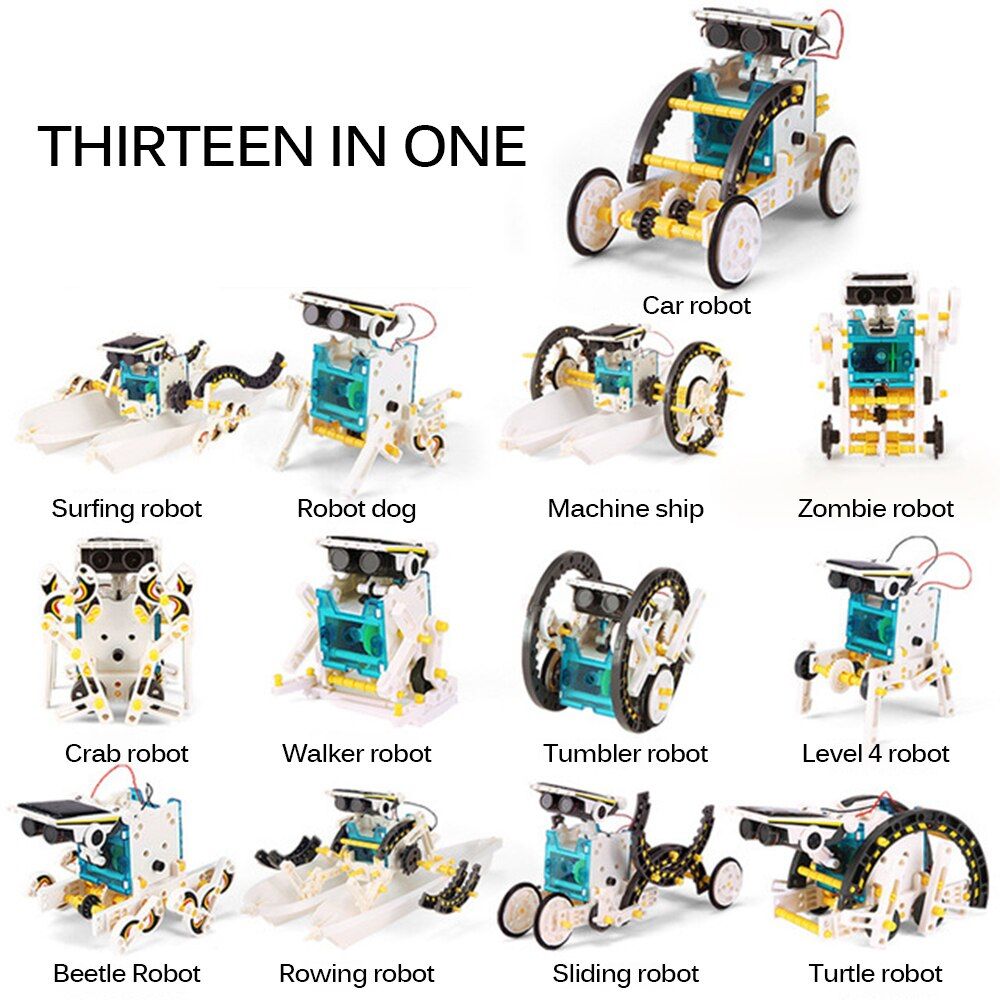 13 Fr 1 - Kit De Robot Solaire ducatif 13 En 1, Jouet Scien... - 4