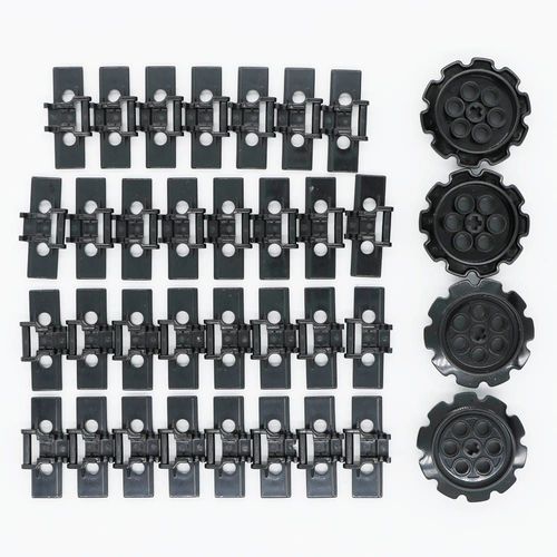 4 Roues Et 31 Pistes - Bloc De Construction Chenille, Pelle, Roue De Réservoir, Accessoire De Brique, Jouet, Pièces Techniques Compatibles