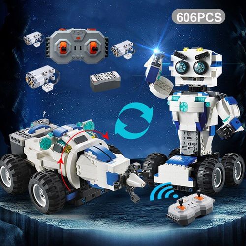 606pcs Pas De Boîte - Robot Radiocommandé 2 En 1 Pour Enfants, 606 Pièces, Blocs De Construction, Briques Créatives Compatibles, Télécommande, Jouets High-Tech