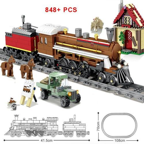 98250 Sans Boîte - Ensemble De Train De Ville Technique, Modèle Classique À Vapeur Électrique, Figurines, Blocs De Construction, Jouets Pour Enfants, 2021