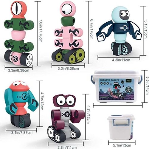 Avoir Un Boîte - Robot À Empiler En Blocs Magnétiques Pour Enfants, Construction, Apprentissage, Stem, Puzzle Éducatif, Ensemble De Jeu, Cadeau Pour Garçons Et Filles