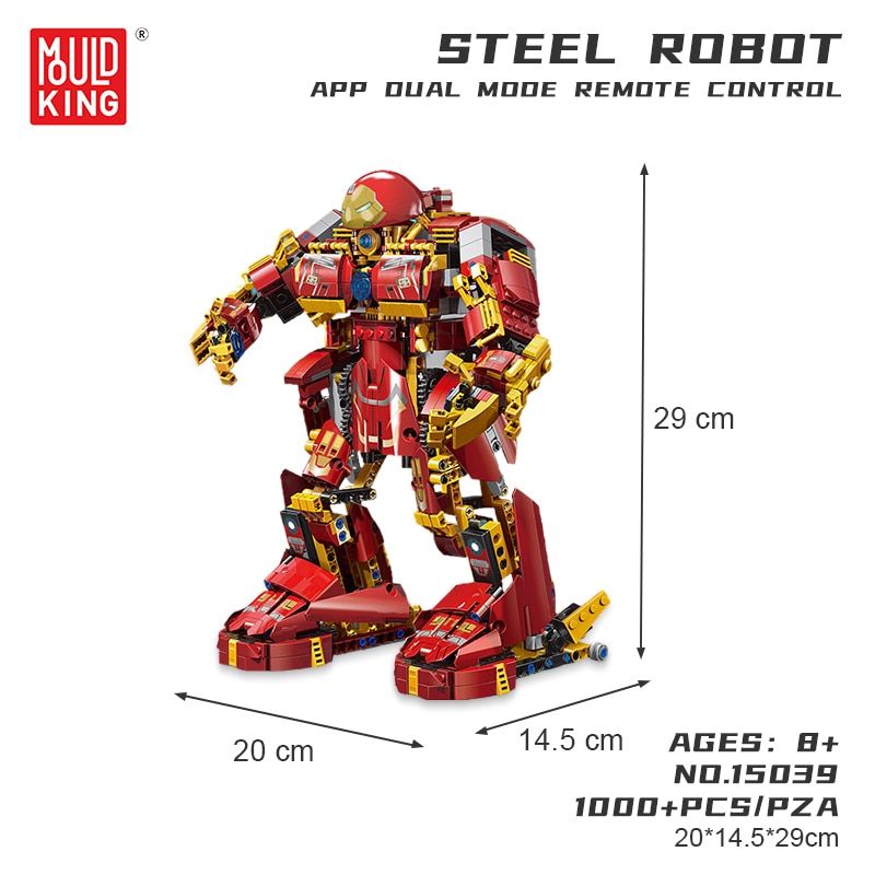 Bote 15039no - Robot En Acier Avec Tlcommande, Blocs De C...