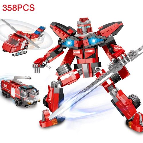 Fc1001 - Blocs De Construction Robot Mech, Voiture De Police, Modèle Brique, Cadeau De Noël, Jouets Éducatifs Pour Enfants