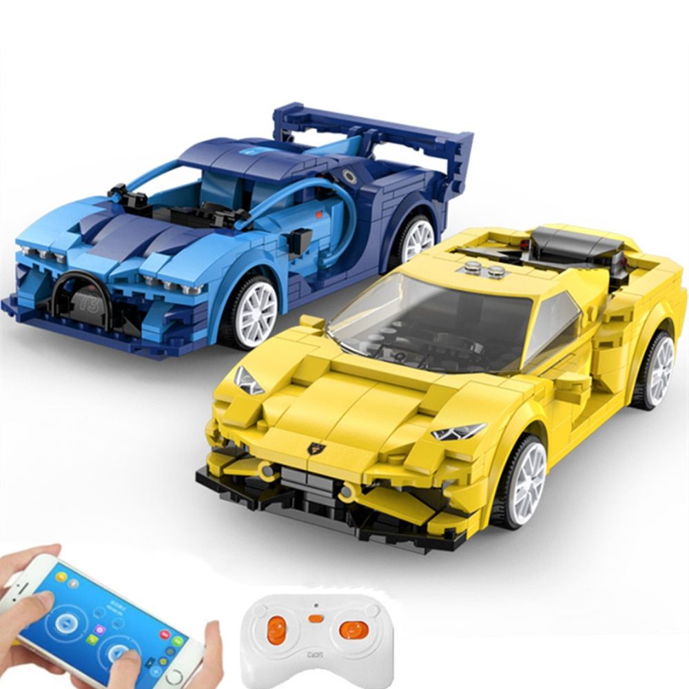 Jaune - Voiture De Sport Rc En Blocs De Construction, Voitur... - 2