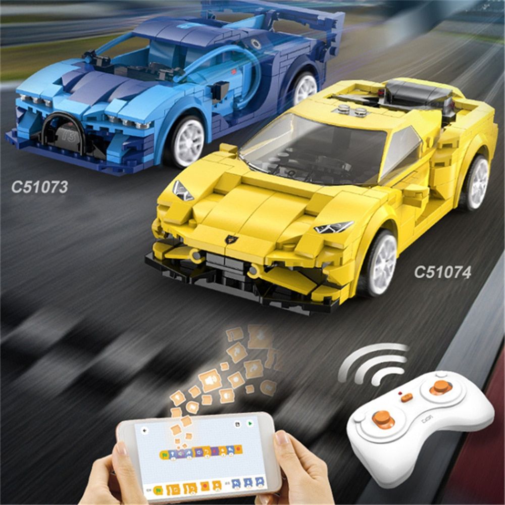 Jaune - Voiture De Sport Rc En Blocs De Construction, Voitur... - 6