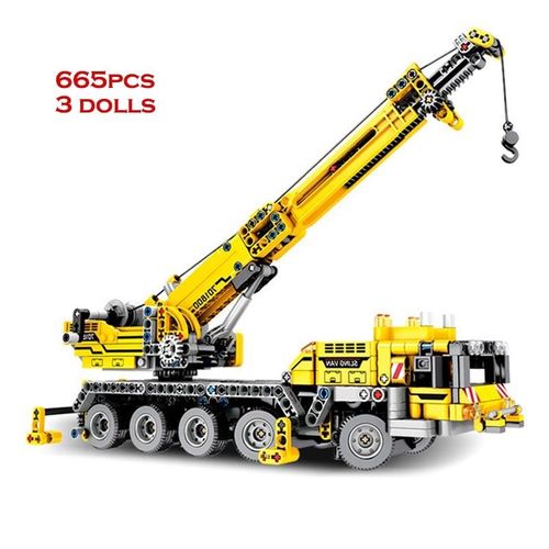 Pas De Boîte Originale - Blocs De Construction Pour Enfants, Grue Mobile De Haute Technologie, Briques, Idées D'experts, Ingénierie De Ville, Crabe, Jouets De Construction, Cadeau, 665 Pièces