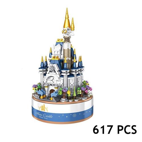 Pas De Boîte Originale - Mini Château Expert, Boîte À Musique, Blocs De Construction, Briques De Princesse, Jouets D'anniversaire, Cadeaux Pour Enfants, 617 Pièces, Nouveauté