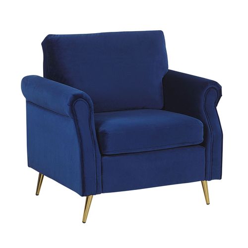 Fauteuil Vietas Velours Bleu Marine