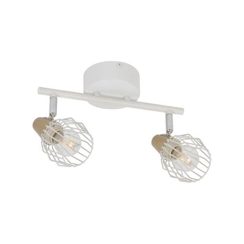Corep Spot 2l Tyron Base En Métal Filaire - E14 40 W - Blanc Et Naturel