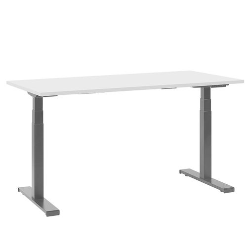 Bureau Réglable Électrique / Gris Et Noir 130 X 72 Cm Destin Ii