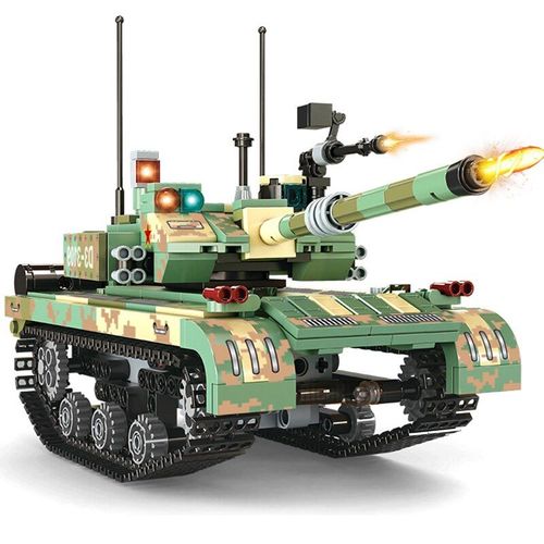 Sans Boîte - Blocs De Construction Avec Réservoir Militaire Et Télécommande, Idées Techniques, Briques Électriques De L'armée Moc, Jouets Pour Garçons, Cadeaux D'anniversaire Pour Enfants