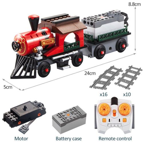 Sans Boîte - Blocs De Construction Rc Voiture Train Électrique, Application De Programmation De Train Électrique, Télécommande Piste Véhicule Ferroviaire, Briques, Jouets Pour Enfants, Cadeaux Pour Enfants