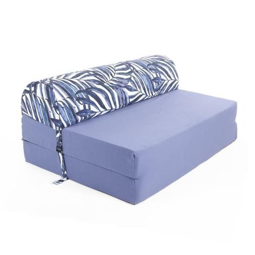 Banquette 2 Places - Tissu Bleu Palm - L 115 X P 75 X H 45 Cm