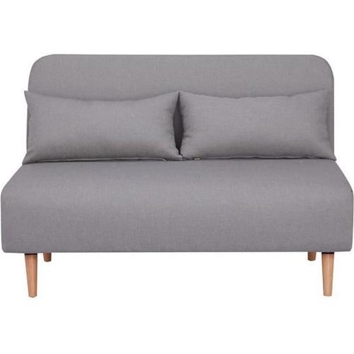 Banquette Bz 2 Places - Style Scandinave Gris - L 130 X P 90 X 81 Cm - Deplo