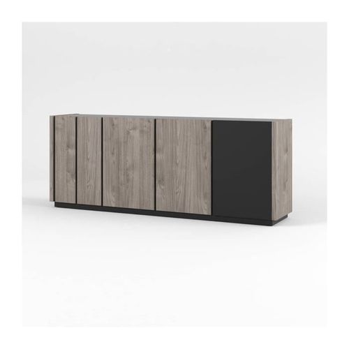 Buffet 4 Portes - Décor Gris - Snapp - L 220 X P 45 X H 85 Cm