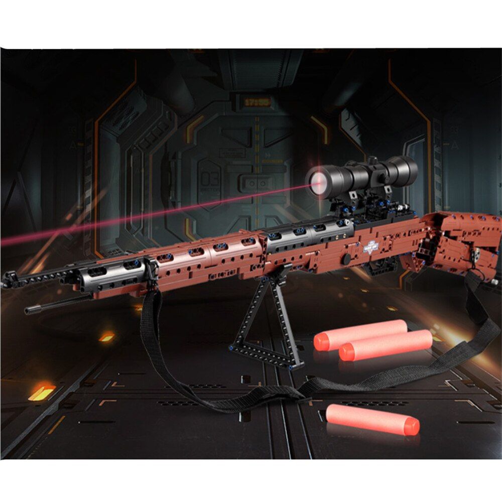 Maquette Fusil Kar98k En Briques 1280 Pièces - 1:1, Tire Des Billes, Pour Adultes Et Ados 8+ - Cadeau Militaire