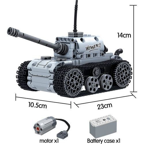 Sans Boîte D'origine - Ensemble De Réservoirs À Moteur Électrique Militaire, Briques Techniques De L'armée, Modèle De Char À Chenilles, Blocs De Construction, Jouets Éducatifs Pour Garçons