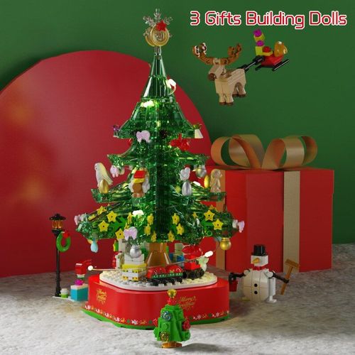 Sans Boîte D'origine - Blocs De Construction D'arbre De Noël, Idées Techniques, Boîte À Musique Avec Éclairage, Briques À Assembler, Jouets, Cadeau De Noël Pour Enfants