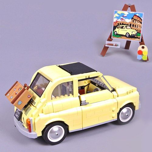 Sans Boîte D'origine - Blocs De Construction De Voiture Fiat Champion, Modèle De Voiture Statique, Jouets Pour Enfants, Cadeau De Noël Ou D'anniversaire, 500