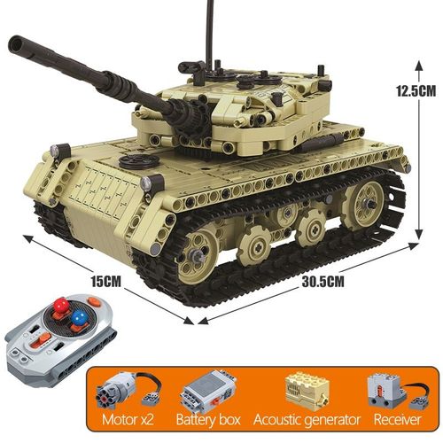 Sans Boîte D'origine - Blocs De Construction Technique Rc Tank, 759 Pièces, Télécommande Militaire, Réservoir Électrique, Briques, Jouets Éducatifs Pour Garçons