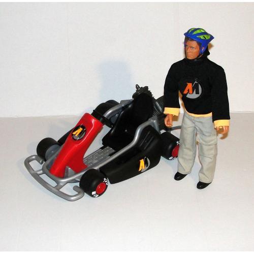 Action Man Et Son Karting Hasbro + Figurine Articulé Vintage 31 Cm