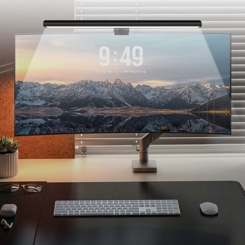 Lampe Led Suspendue Pour Écran D'ordinateur, Intensité Variable En Continu, Température De Couleur De 3 Niveaux, Lampe De Bureau Tactile