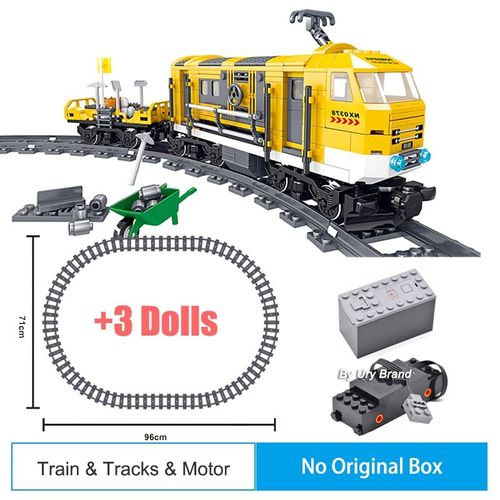 Train Avec Pistes Pf - Ensemble De Train Électrique Pour Enfants, Jouets Pour Garçons, Blocs De Construction De Voiture Rc, Rails D'ingénierie, Bateau À Vapeur, Cadeau