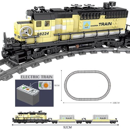 Train B - Moc City Train Station Track Rail High-Tech Blocs De Construction Créatifs, Briques, Jouets Diy Pour Enfants