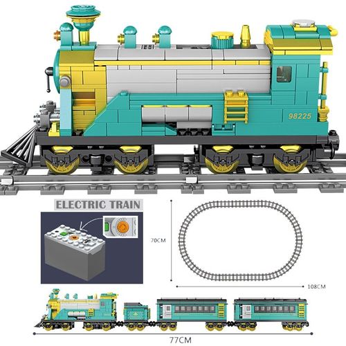 Train C - Moc City Train Station Track Rail High-Tech Blocs De Construction Créatifs, Briques, Jouets Diy Pour Enfants