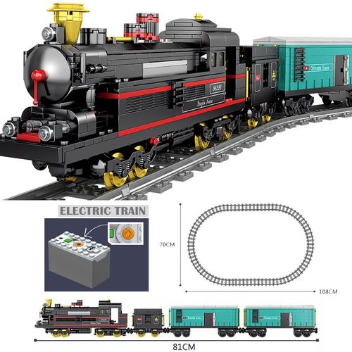 Train D - Moc City Train Station Track Rail High-Tech Blocs De Construction Créatifs, Briques, Jouets Diy Pour Enfants