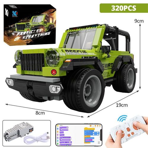 Voiture Avec Boîte - Voiture De Course Tout-Terrain Avec Programmation De Ville, Télécommande, Blocs De Construction, Véhicule Rc Technique, Camion Moc, Briques, Jouet Cadeau Pour Enfants