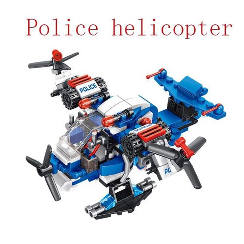 Camions De Pompiers, Voitures De Police, Hélicoptère, Robot De Transformation, Voiture De Course, Blocs De Construction, Briques, Jouet De Ville Pour Enfants