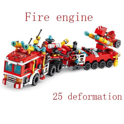 Camions De Pompiers, Voitures De Police, Hélicoptère, Robot De Transformation, Voiture De Course, Blocs De Construction, Briques, Jouet De Ville Pour Enfants