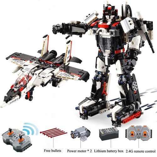 Robot De Combat Électrique Déformable 2 En 1, 917 Pièces, Télécommande, Puzzle, Bloc De Construction D'assemblage, Modèle D'avion, Jouet Électrique