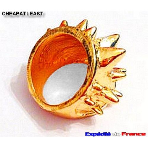 Bague Anneau À Piques - Taille 56/57 (Ø 17,5/18 Cm) - Métal Doré - Punk, Rock, Gothique - Collection Knuckle Style Fashion