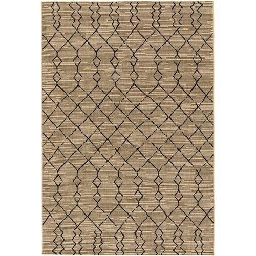 Tapis Salon / Terrasse - Scandinave - Marron Beige Et Noir Decoweb.Com - 120 X 170 Cm