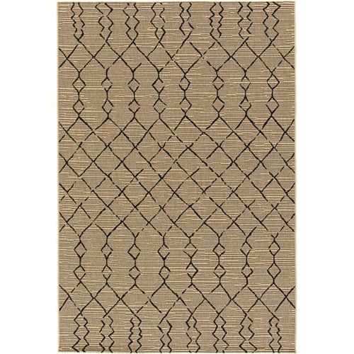 Tapis Salon / Terrasse - Scandinave - Marron Beige Et Noir Decoweb.Com - 200 X 290 Cm