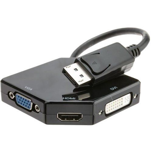 DLH DY-TU4242B - Adaptateur vidéo - DisplayPort mâle pour HD-15 (VGA), DVI-I, HDMI femelle - support 4K