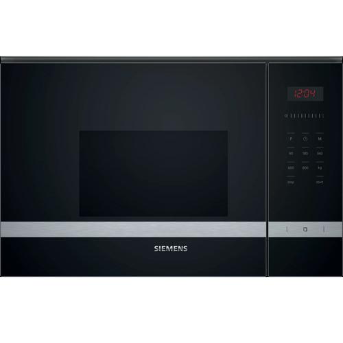 siemens - micro-ondes encastrable 20l 800w inox/noir - bf523lms0