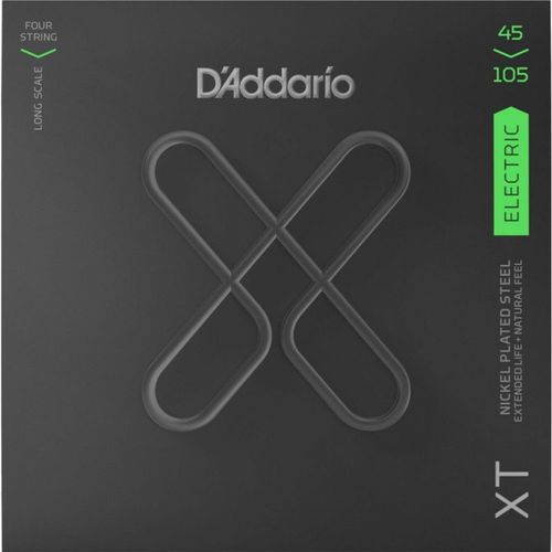 D'addario Xtb45105 - Cordes Basse Xt Plaqué Nickel 45-105 - Light Top/Medium Bottom Long Scale