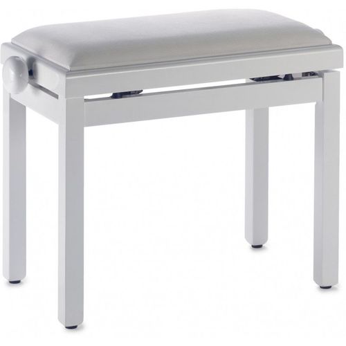 Stagg Pb39 Whp Vwh - Banquette Piano, Blanc Brillant, Pelote En Velours Blanc