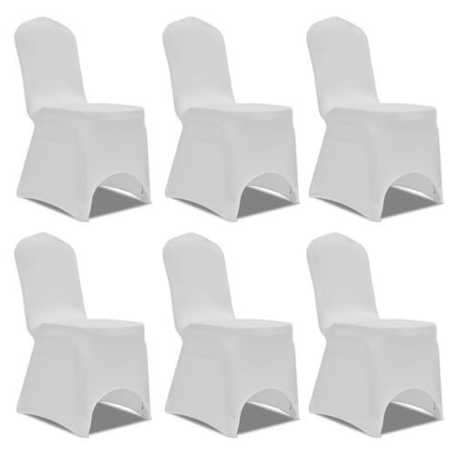 Housse Blanche Extensible Pour Chaise 6 Pièces Dec022488